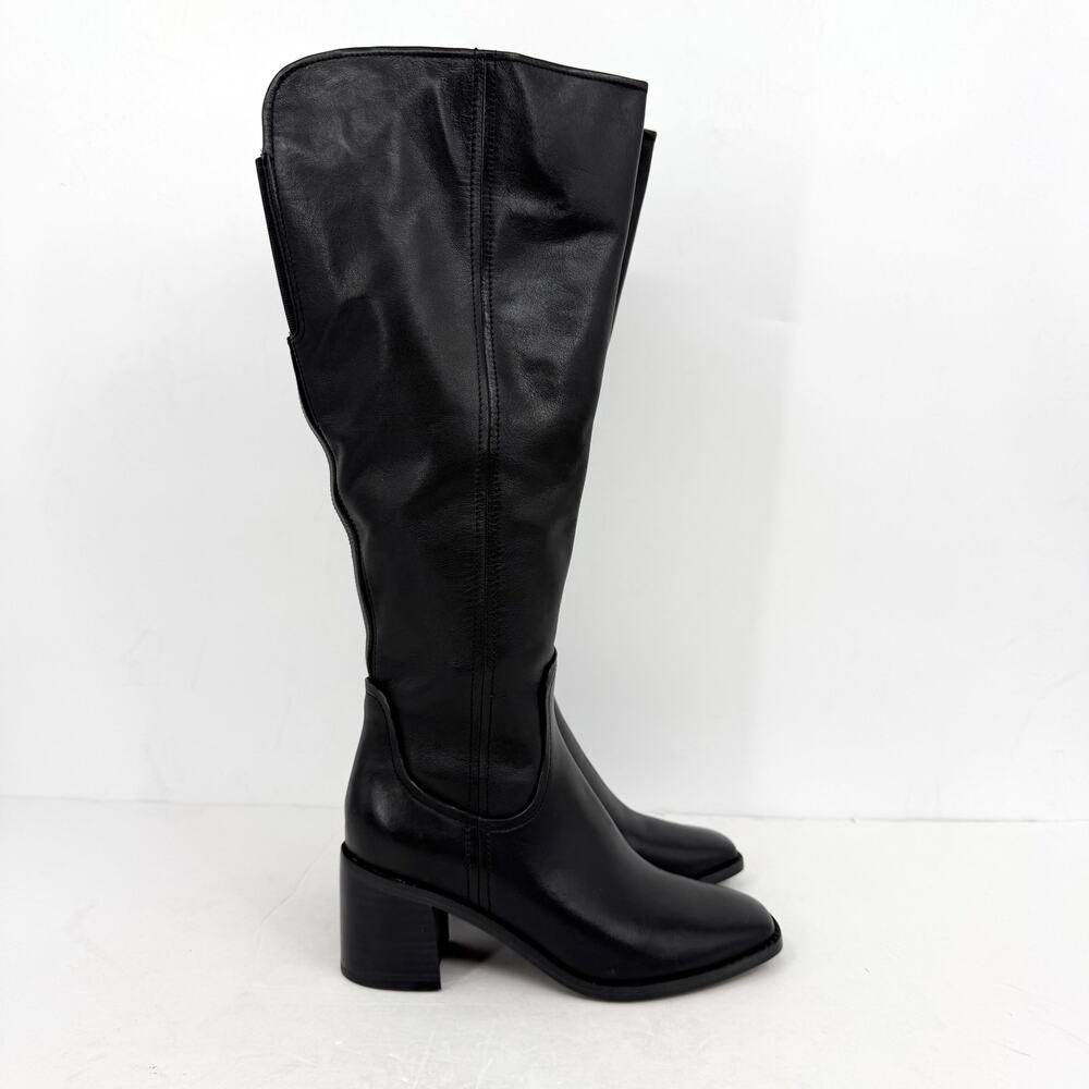 Naturalizer Womens Edda Over-The-Knee Boots US 7 M Wide Calf Black Leather EUC
